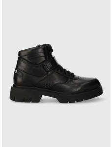 Δερμάτινες μπότες πεζοπορίας HUGO Denzel χρώμα: μαύρο, 50503641 F350503641