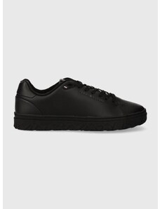Δερμάτινα αθλητικά παπούτσια Tommy Hilfiger COURT THICK CUPSOLE LEATHER χρώμα: μαύρο, FM0FM04830