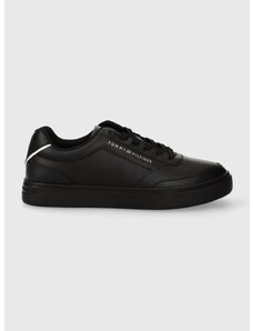 Δερμάτινα αθλητικά παπούτσια Tommy Hilfiger TH ELEVATED CLASSIC SNEAKER χρώμα: μαύρο, FW0FW07567