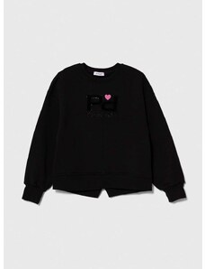 Παιδική βαμβακερή μπλούζα Pinko Up χρώμα: μαύρο