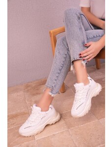 Soho Λευκό-Ασημί Γυναικείο Sneaker 18110