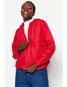 Trendyol Red Hooded Υδατοαπωθητικό Αντιανεμικό Παλτό