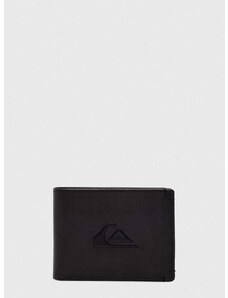 Δερμάτινο πορτοφόλι Quiksilver ανδρικά, χρώμα: μαύρο
