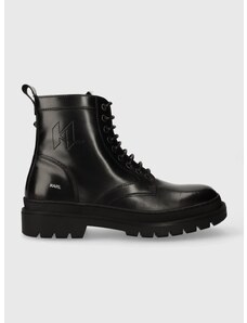 Δερμάτινες μπότες πεζοπορίας Karl Lagerfeld OUTLAND χρώμα: μαύρο, KL11260 F3KL11260