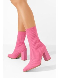Zapatos Μποτάκια με χοντρό τακούνι Daisa ροζ