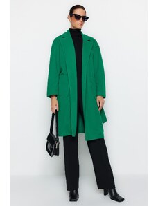 Trendyol σκούρο πράσινο κανονικό παλτό με επένδυση
