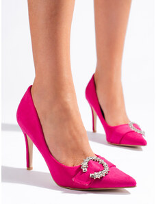 GOODIN Ροζ γυναικείες γόβες με ψηλό τακούνι shelovet