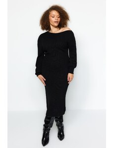 Trendyol Curve Μαύρο Ασύμμετρο Λεπτομερές Φόρεμα πουλόβερ