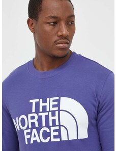 Βαμβακερή μπλούζα The North Face χρώμα: μοβ