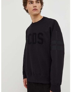 Βαμβακερή μπλούζα GCDS χρώμα: μαύρο