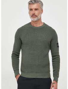 Βαμβακερό πουλόβερ Calvin Klein Jeans χρώμα: πράσινο