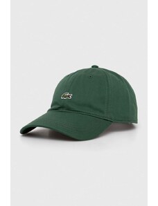 Βαμβακερό καπέλο του μπέιζμπολ Lacoste χρώμα πράσινο