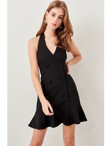 Trendyol Μαύρο κουμπί Λεπτομερές φόρεμα