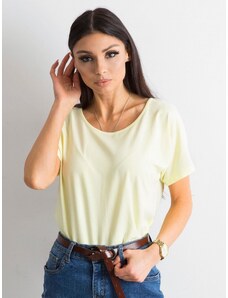 Fashionhunters Γυναικείο T-shirt ανοιχτό κίτρινο χρώμα