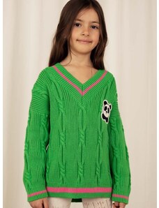 Παιδικό βαμβακερό πουλόβερ Mini Rodini χρώμα: πράσινο