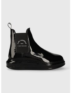 Δερμάτινες μπότες Karl Lagerfeld KAPRI KC γυναικείες, χρώμα: μαύρο, KL62540S F3KL62540S