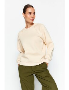 Trendyol Stone Relaxed/Comfortable fit Basic Raglan Sleeve Crew Neck Knitted Sweatshirt