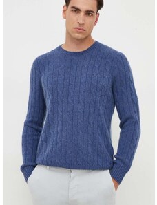 Μάλλινο πουλόβερ Polo Ralph Lauren ανδρικά, χρώμα: ναυτικό μπλε