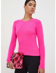 Πουλόβερ με προσθήκη μαλλιού Pinko γυναικεία, χρώμα: ροζ
