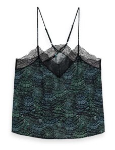 MAISON SCOTCH Top Camisole With Lace Trim 173299 SC6357 feather bottle green