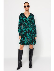 Trendyol Πράσινο A-Line Patterned Mini Woven Woven φόρεμα