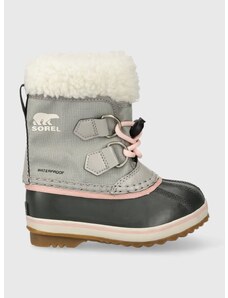 Παιδικές χειμερινές μπότες Sorel χρώμα: γκρι