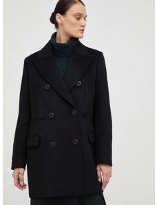 Μάλλινο παλτό Bruuns Bazaar χρώμα: μαύρο