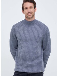 Μάλλινο πουλόβερ Calvin Klein ανδρικά, χρώμα: γκρι