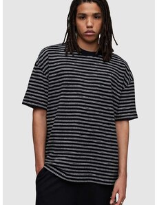 Βαμβακερό μπλουζάκι AllSaints RICKY SS CREW χρώμα: μαύρο