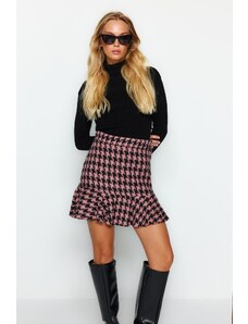 Trendyol Powder Crowbarn Patterned Non-woven Mini Skirt With Ruffles