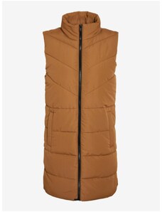 Brown Ladies Quilted Vest Noisy May Dalcon - Ladies