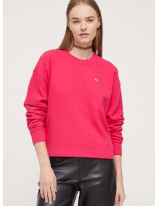 Βαμβακερή μπλούζα Tommy Jeans γυναικεία, χρώμα: κόκκινο