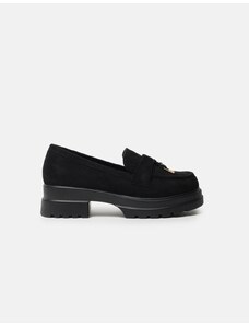 INSHOES Suede δίσολα loafers με μεταλλικά στοιχεία Μαύρο