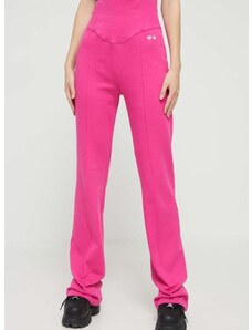 Βαμβακερό παντελόνι Chiara Ferragni χρώμα: ροζ