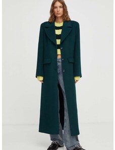 Μάλλινο παλτό Gestuz χρώμα: πράσινο