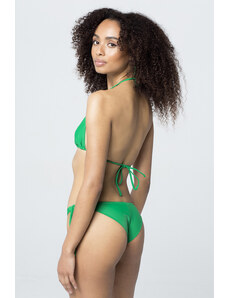 Homewear Bikini Τρίγωνο πράσινο με σλιπ brazil με κορδόνια