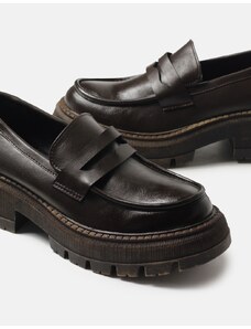 INSHOES Basic loafers με διπλή τρακτερωτή σόλα Καφέ
