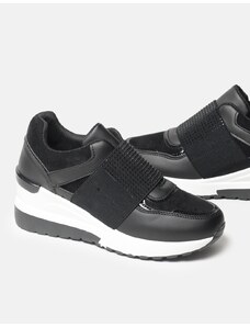 INSHOES Basic sneakers με λεπτομέρεια από strass Λευκό/Μαύρο