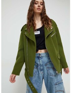 Μάλλινο μπουφάν Moschino Jeans χρώμα: πράσινο