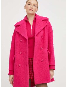 Μάλλινο παλτό Red Valentino χρώμα: ροζ