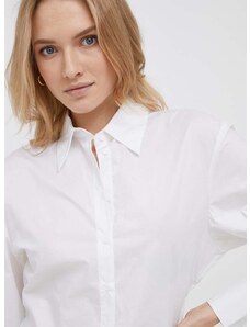 Βαμβακερό πουκάμισο Sisley χρώμα: άσπρο