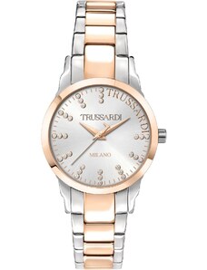 TRUSSARDI T-Bent Crystals - R2453141501, Silver case with Stainless Steel Bracelet