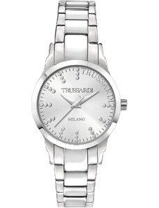 TRUSSARDI T-Bent Crystals - R2453141504, Silver case with Stainless Steel Bracelet
