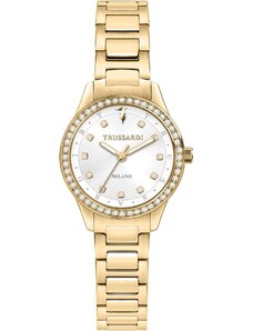 TRUSSARDI T-Sky Crystals - R2453151504, Gold case with Stainless Steel Bracelet