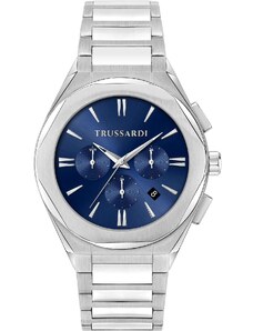 TRUSSARDI Brink Dual Time - R2453156004, Silver case with Stainless Steel Bracelet