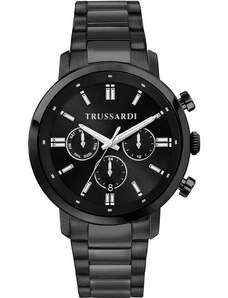 TRUSSARDI T-Couple Dual Time - R2453147011, Black case with Stainless Steel Bracelet