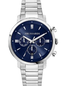 TRUSSARDI T-Couple Dual Time - R2453147013, Silver case with Stainless Steel Bracelet