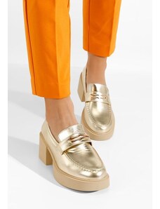 Zapatos Μοκασίνια με τακουνι Agnessa χρυσο