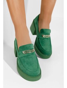 Zapatos Μοκασίνια με τακουνι Agnessa πρασινο