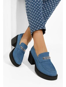 Zapatos Μοκασίνια με τακουνι Agnessa μπλε